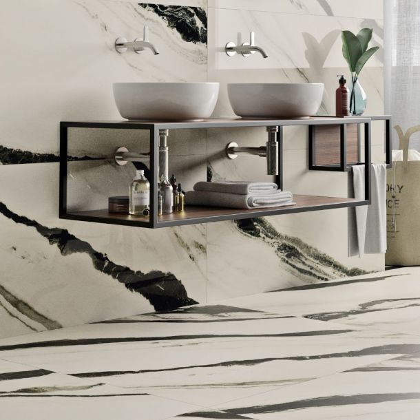 Marble effect tiles